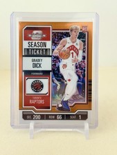 2023-24 Panini Contenders Optic #60 GRADEY DICK Orange Prizm RC /49 Raptors