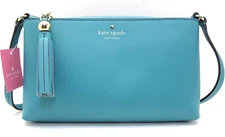 NWT KATE SPADE AMY Smooth Leather Ivy Street Crossbody/Shoulder Bag Stone Blue