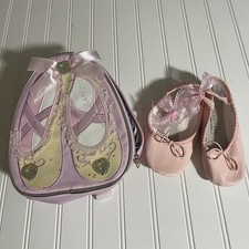 Capezio Ballet Shoes With Elastic, Size 12 M and Boookbag