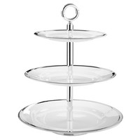 Fink Porzellan Etagere 39 X 30 Cm Weiß Drei-StöCkig Stufentablett Mit Tragegriff