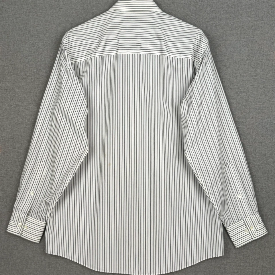 Kenneth Cole New York Para hombres Talla L Blanco Negro Calce Ajustado Botón 100% Algodón Foto 2 de 4