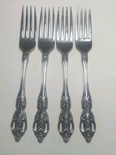 Set Of 4 SSS by Oneida RENOIR- PEMBROOKE Stainless 7-1/4" Dinner Forks