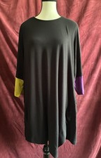 Top túnica Alembika Tekbika negro relajado look por capas asimétrico talla 7/ EE. UU. 18-20
