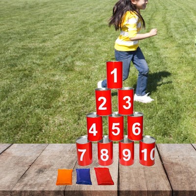  Toss Game Lawn Family Hand Eye Coordination Knockdown Can Game Set