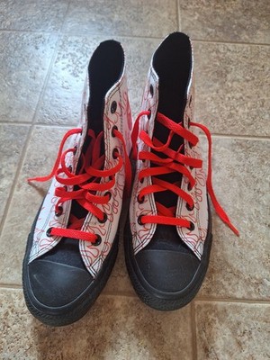 Stranger Things Custom Converse High Tops Hellfire Club Design Men's Size 6