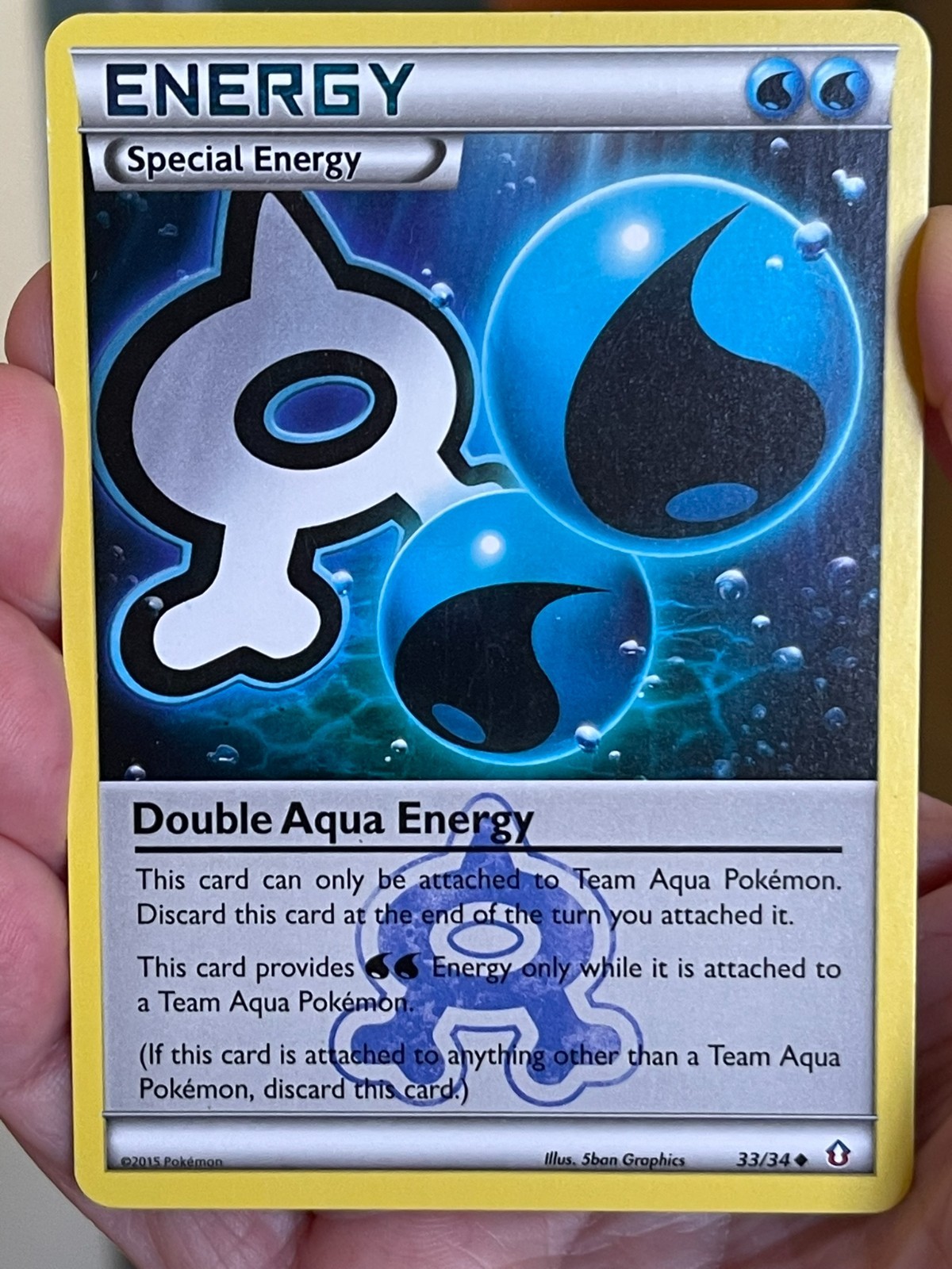 POKEMON DOUBLE AQUA ENERGY 33/34 UNCOMMON (NON HOLO) DOUBLE CRISIS NM CARD