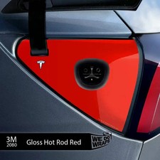 3M Gloss Hot Rod Red Tesla Charge Port Wrap  Model Y