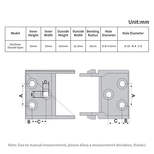 FYSETC Drag Chain Cable Carrier 10x15mm Black 39.3 Inch CNC Part