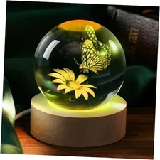 3D Butterfly Crystal Ball 60mm Gifts Ideas for 3D Butterfly with Flower