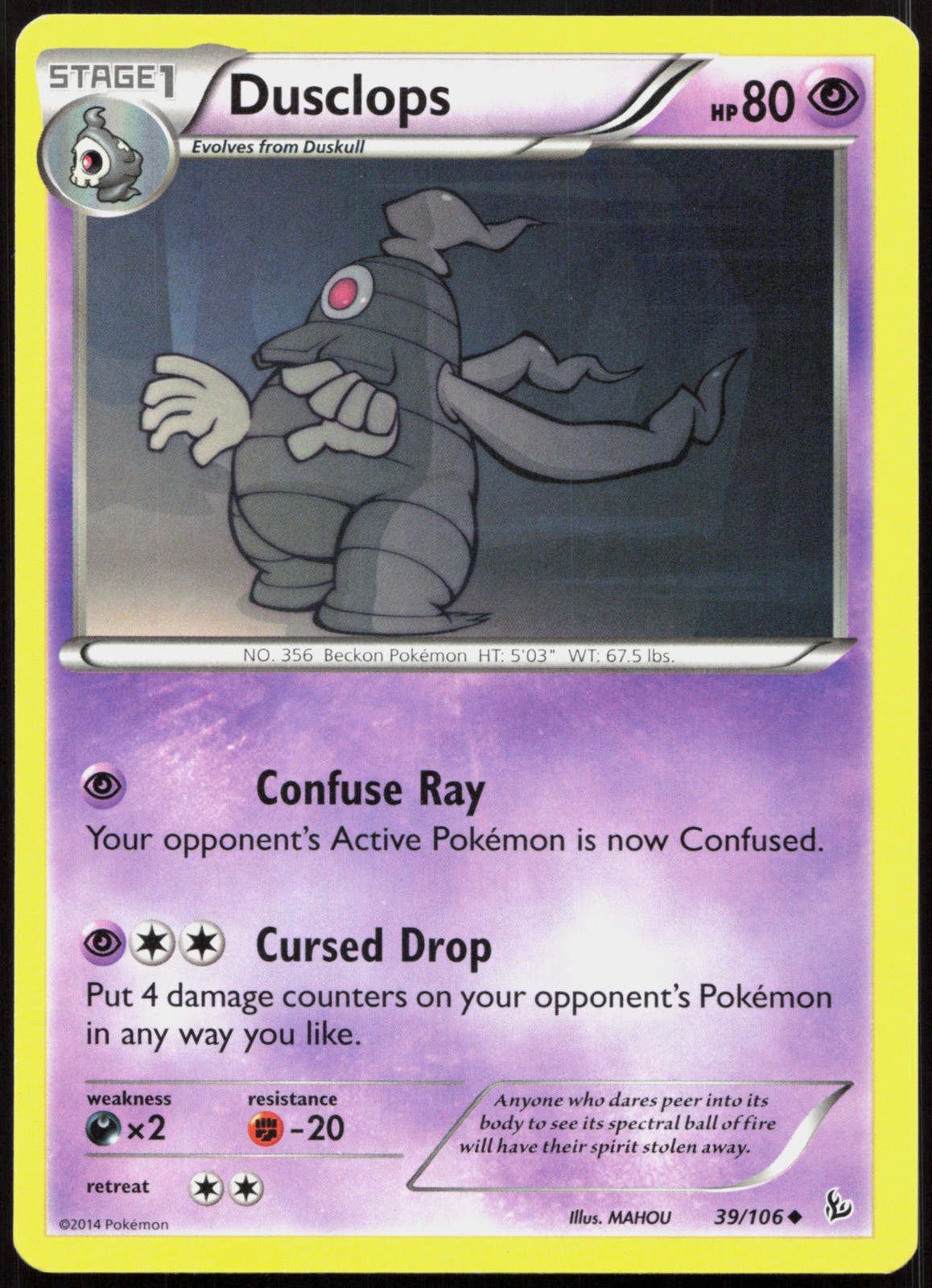 Dusclops Uncommon XY - Flashfire 39/106 LP