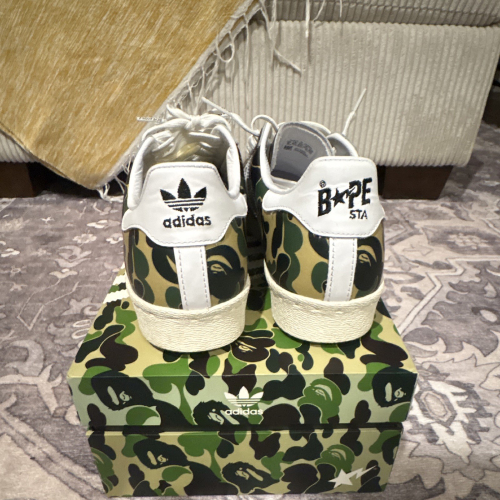 adidas x BAPE Superstar Camouflage Men's Green Low  thumbnail 2