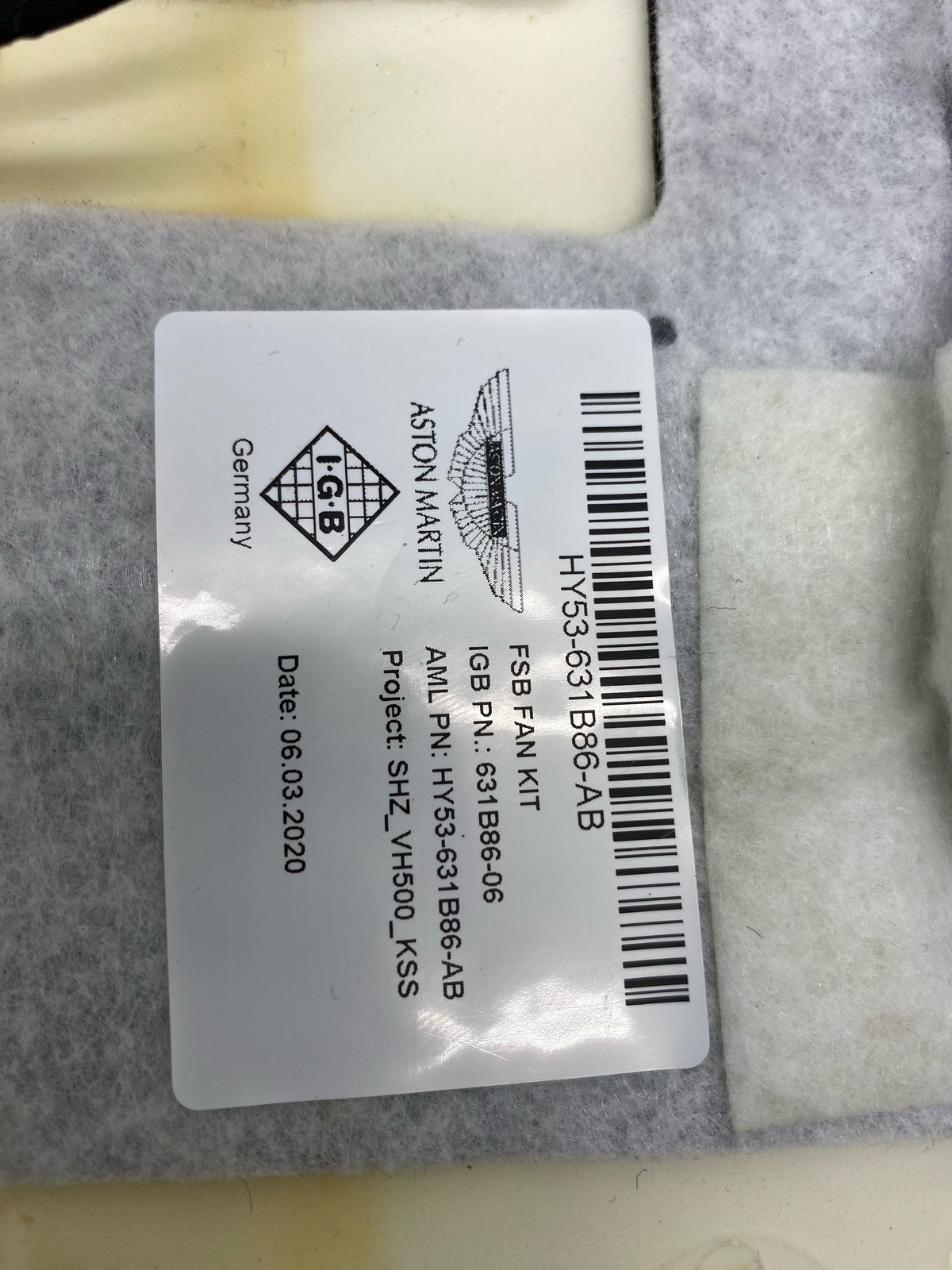 2020-2025 ASTON MARTIN DBX FRONT RIGHT PASS UPPER HEATED & VENTED SEAT CUSHION