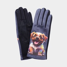 Playful Puppy Printed Smart Touch Gloves