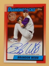 2025 Topps Update Brandon Webb 03/25 '90 Topps Autographs Orange #90B2BWB