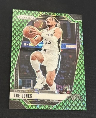 2024-25 Panini Prizm Jade Dragon Scale Prizm /48 Tre Jones #61 San Antonio Spurs