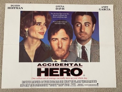 Dustin Hoffman in Accidental Hero  UK Cinema Quad FILM POSTER  100cm x 76cm.