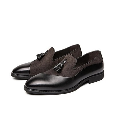  Classical Dress Shoes Men's Business Flat Leather Wedding Party Oxfords Shoes 