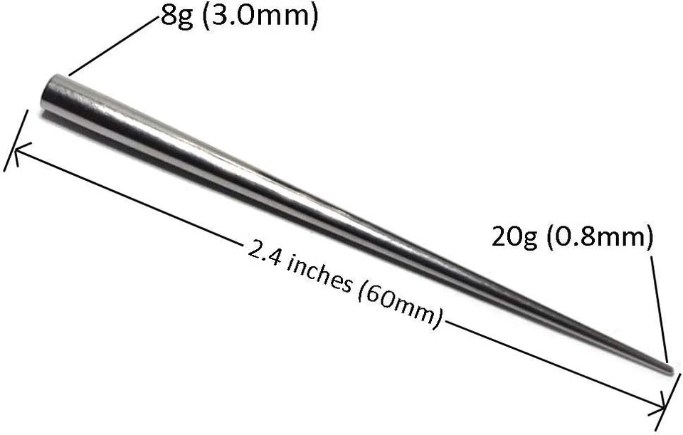 Piercing cónico de acero inoxidable 316L para inserción suave y fácil cambio de joyería Foto 4 de 4