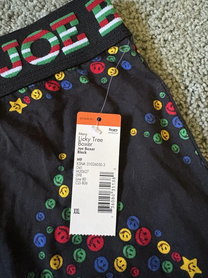 Joe Boxer Licky Tree Boxer Preto Masculino Tamanho XXL Árvore de Natal de Férias Novo com etiquetas - Imagem 4 de 4