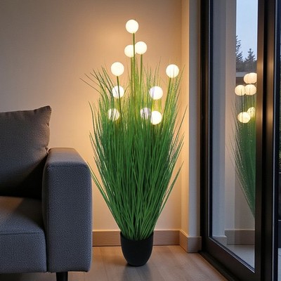 Knstliches Dekogras 110 cm mit LED Beleuchtung Kunstpflanze Batterie mit  Timer | eBay.de