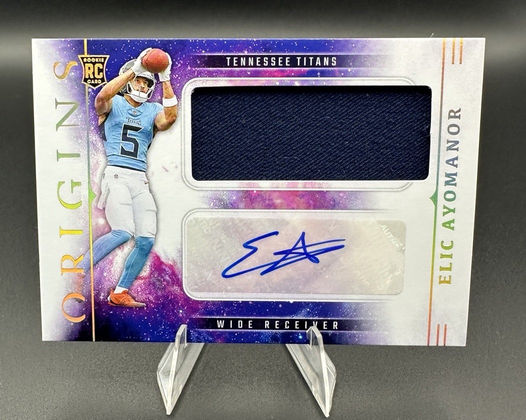 2025 Panini Origins Elic Ayomanor RPA RC Tennessee Titans RJJ-EAR Rookie Auto