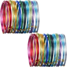 24 Rolls Colored Wire Crafts Aluminum, Bendable Flexible Metal Craft Wire for...