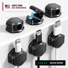 6 Pack Magnetic Cable Clips Cable Smooth Adjustable Cord Organizer - Adhesive