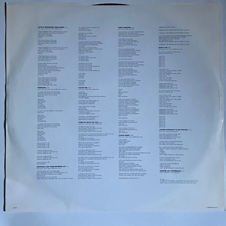 Sade - Stronger Than Pride Vinyl LP Epic OG OE44210 VG+/NM - Image 4 of 4