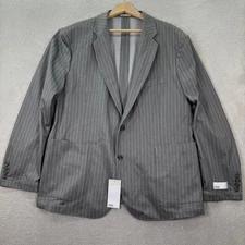 Nordstrom Rack Mens 46R Gray Pinstripe Extra Trim Fit Blazer Sport Coat Jacket