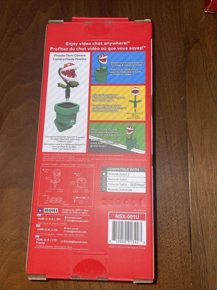 New Hori Piranha Plant Camera Green/Red NSX-001U Nintendo Switch 2 - Image 2 of 2