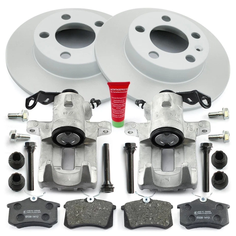 2x brake caliper brake discs brake pads rear for Audi A3 8L TT VW Golf 4 Seat - Image 2 of 4