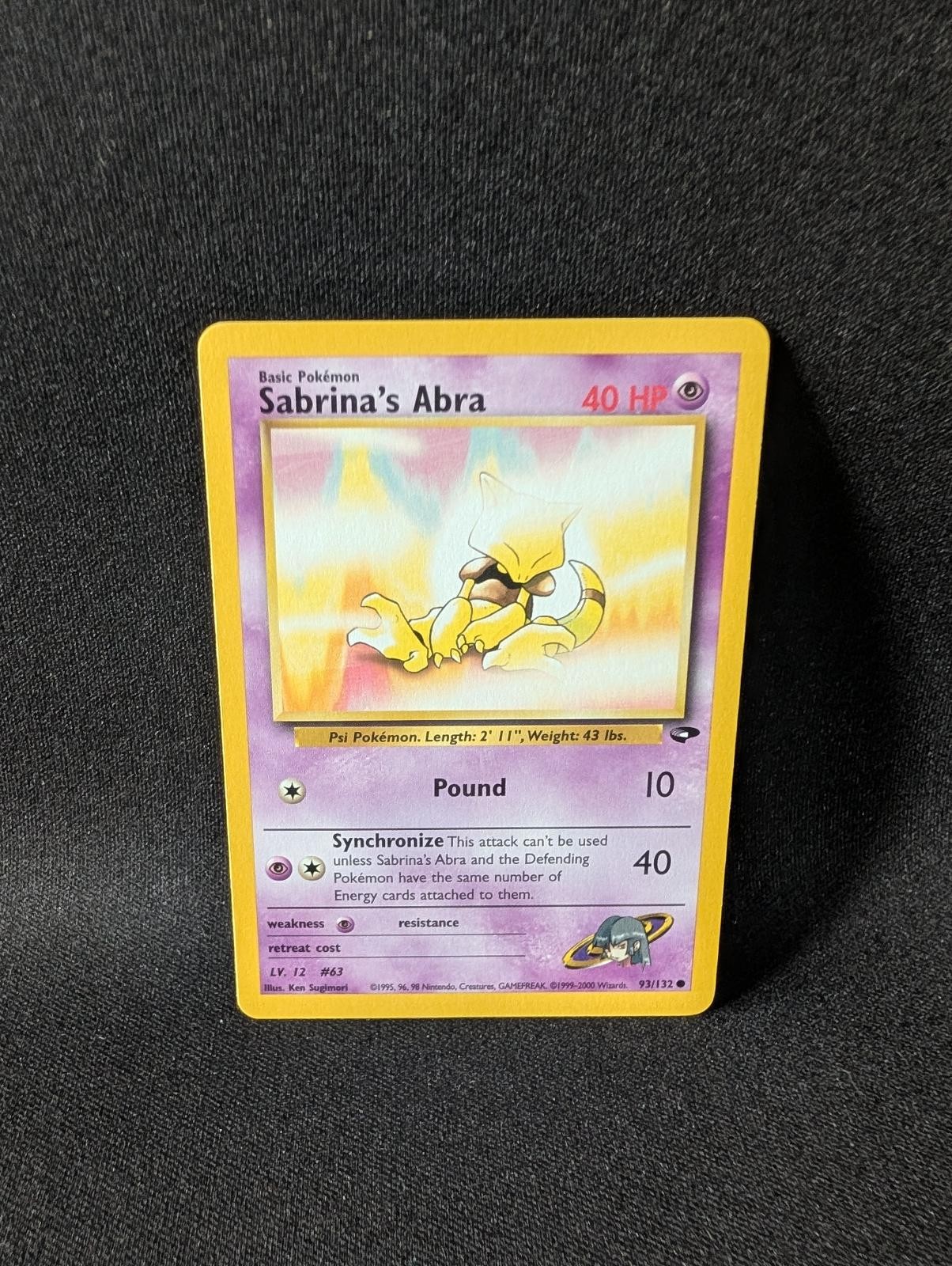 Sabrina's Abra 93/132 Common Gym Challenge Pokemon Unlimited Near Mint