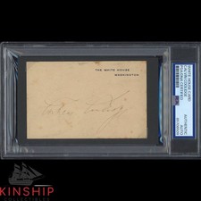 President Calvin Coolidge signed White House Card PSA DNA Slabbed Auto C5638