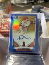 2014 Bowman Draft Chrome Pick 1st Sean Newcomb Blue Refractor Auto 109/150