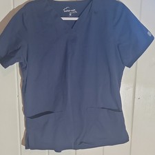 Butter-soft Stretch Scrub Top Navy Blue Size M Unisex Solid Medical Uniform Top