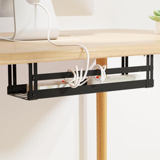Under Desk Cable Management Tray, 17 in Metal Cable Tray Basket for Wire Managem