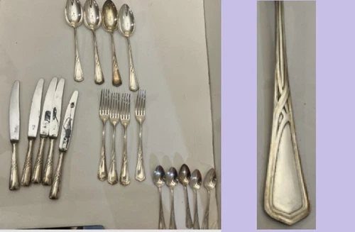 18 pc art nouveau WMF Württembergische Metallwarenfabrik flatware silverplate 90