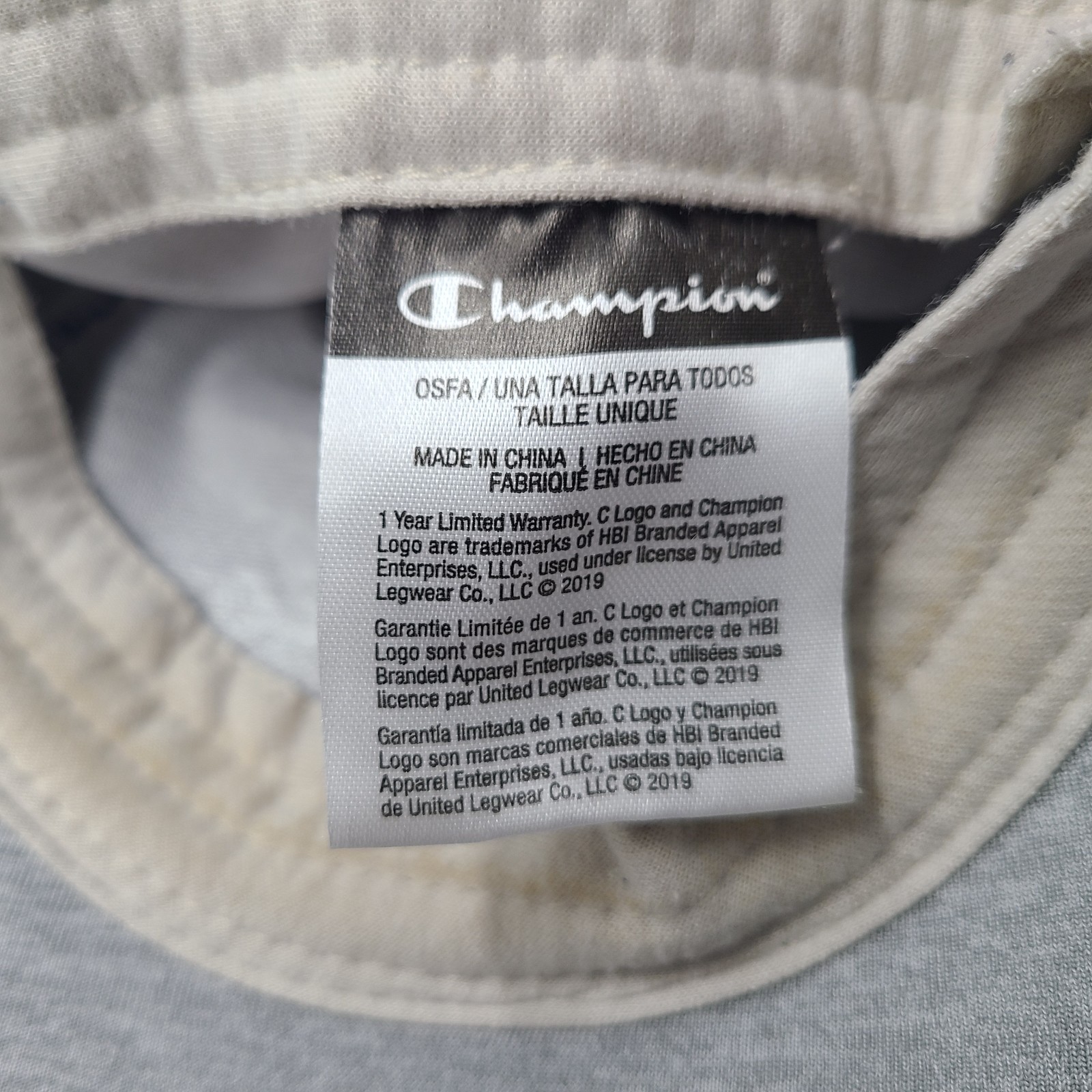 Champion Hat Strapback Gray Polyester Blend Adjus… - image 11