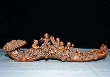 Fine quality small-leaf boxwood five-child ruyi ornament
