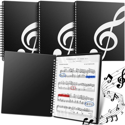 Fuyoooo 3 Pack Sheet Music Folder Binder with 40 Sleeves Hold 80 Pages, Lay Flat