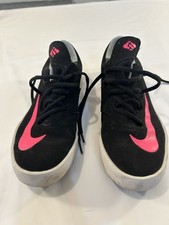 Nike KD Vulc Black Pink Athletic Lace Up Round Toe Rubber Unisex Kids Sneaker