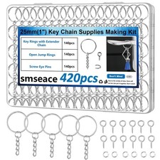 Keychain Making Kit 420 Pieces Rings Chains DIY Craft Supplies Set