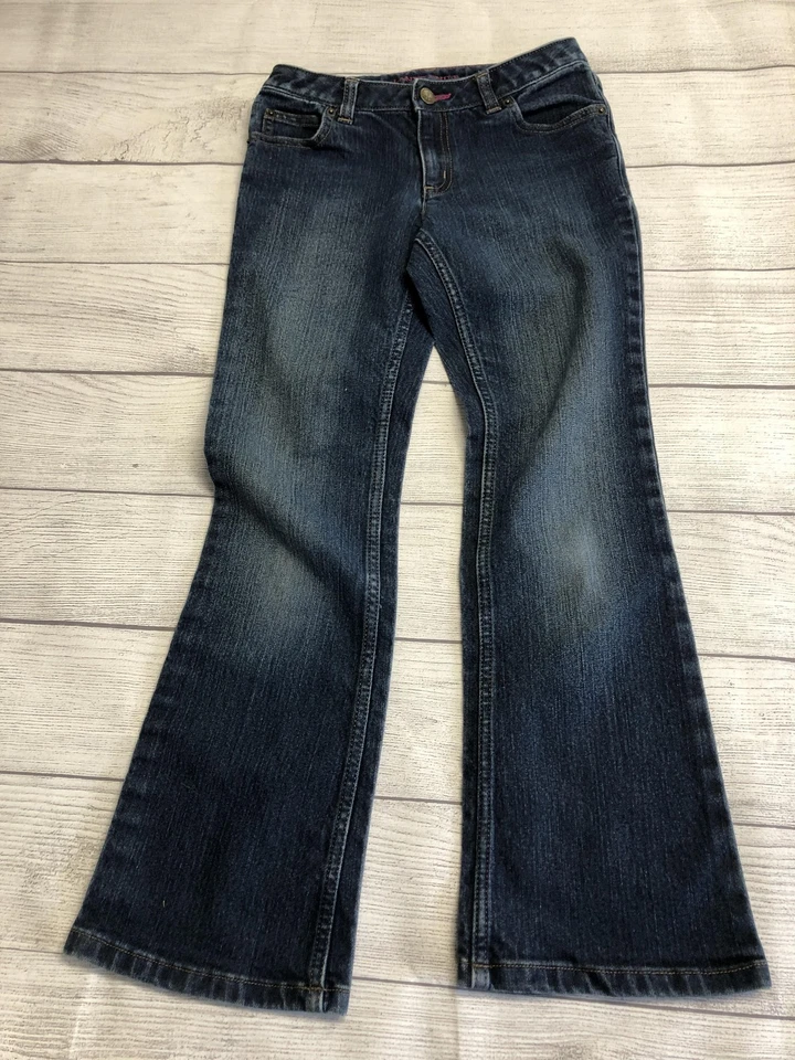 Lands' End Jeans Girls 10 Blue Bootcut Denim Five Pocket Zip Fly Classic Kids - Image 2 of 4