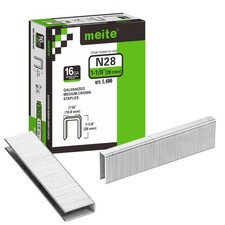 meite 16 Gauge 7/16 Inch Standard Crown Staples, 1-1/8" Length, Silver