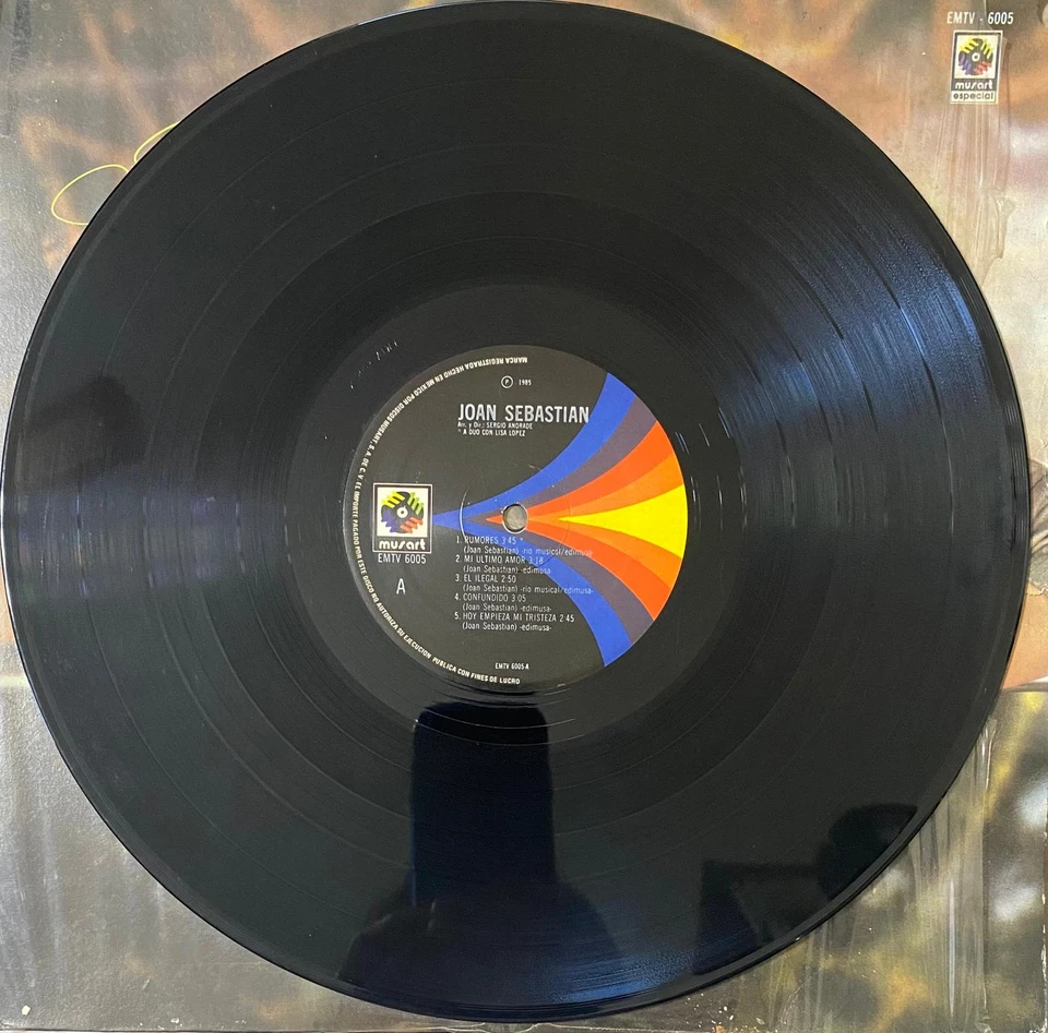 JOAN SEBASTIAN - SAME LP ( VINYL & COVER / VG+++) ORIG. 1984 / INC. - 25 ROSAS - Image 3 of 4