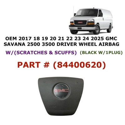 2017 18 19 20 21 22 23 24 2025 GMC Savana 2500 3500 driver wheel airbag BLACK