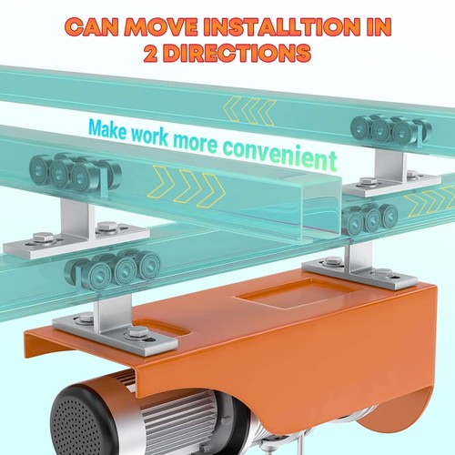 Paquete de 2 tapón de carro de instalación de polipasto eléctrico de 6 ruedas - Imagen 3 de 7