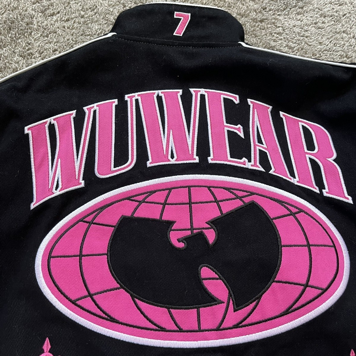 Wu-Tang Jacket Size Medium Wu-Wear Pink Multiple Logos Rza