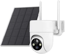 Solar Camera Outdoor Wireless, 2K Color Night Vision, Security Cameras Wireless 