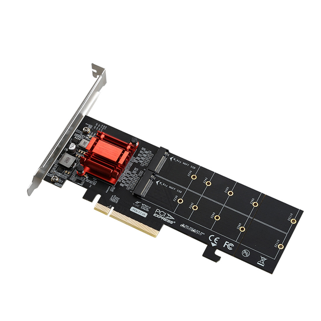 TXB122 PCIe 3.1 x8 ASM2812 a 2 porte M.2 SSD Scheda di TXB122 PCIe 3.1 x8 ASM2812 a 2 porte M.2 SSD Scheda di